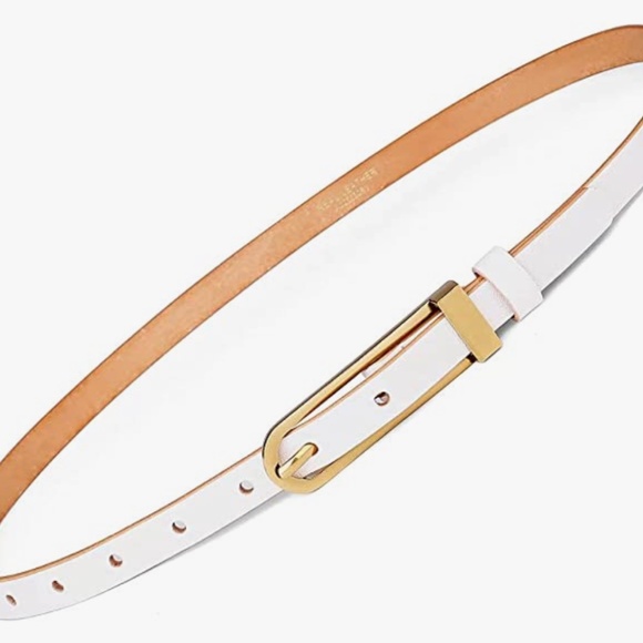 Womens 0.6” Thin Waist Belts, CATELLES 1.4cm Skinny Full Grain Leather Fashion D